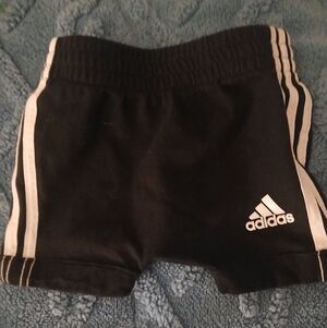 Adidas Kids Black and White Shorts